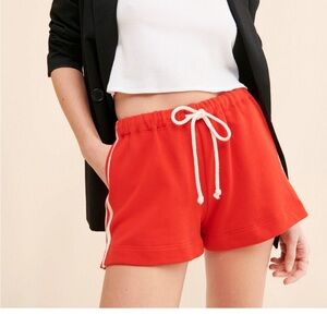 DONNI Eco Terry Stripe Sweatshorts – Drawstring Lounge